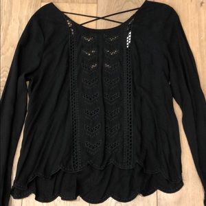 Long sleeve black blouse